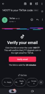 tiktok verification email tiktok verify your email